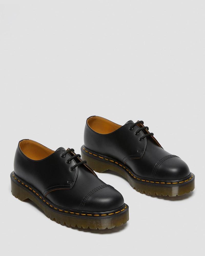 Women's Dr Martens 1461 Bex Made in England Toe Cap Oxfords Shoes Black | AU 339SGL